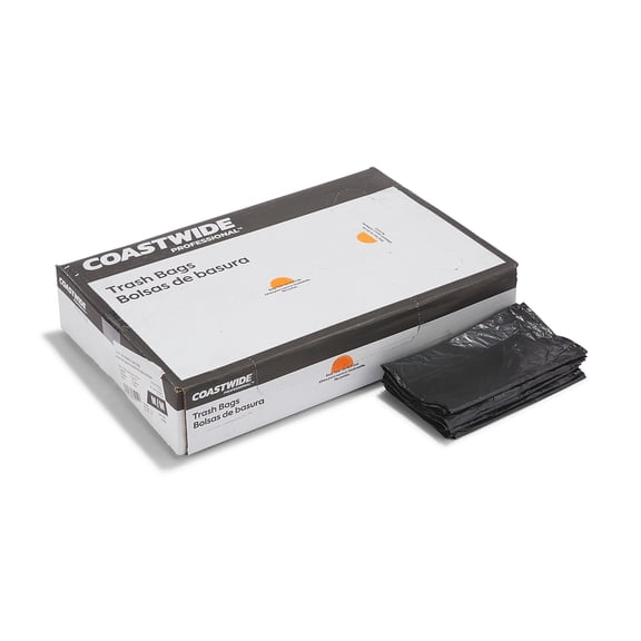 Staples Coastwide Professional 30-33 Gallon Trash Bag 33" x 39" Low Density 0.6 mil Black 250