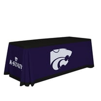 Kansas State Wildcats 6' College Sports Printed Table Throw - NCAA Licensed - Polyester Draped - School Tablecloth (Purple, Black, White)