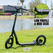Large Kick Scooter for Adults & Teens – 12 Spoked Air Tires, 300lbs, Tall Bars, Wide Deck, Kickstand – Madd Gear Metro Urban Glide 300