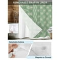thumbnail image 3 of No Hook Cloth Fabric Shower Curtain with Snap in Liner, Green Beige Dandelion Waterproof Shower Curtains Set with See Through Top Window, Farmhouse Botanical Blossom Bath Curtains Shower 60"x72", 3 of 6