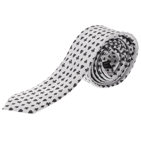 RENACLIPY Funny Playing Card Necktie for Men Decorative Tie for Party Costume and Events