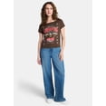thumbnail image 2 of Budweiser Eagle Women's Off the Shoulder Graphic Tee with Short Sleeves, Sizes XXS-XXL, 2 of 5