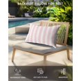thumbnail image 4 of Pack of 4 Outdoor Lumbar Pillow Covers 11x16 Inch, Pink Striped Waterproof Throw Pillow Covers Set, Modern Farmhouse Pink White Stripes Indoor&Outdoor Decorative Cushion Cases for Patio Porch Car, 4 of 7
