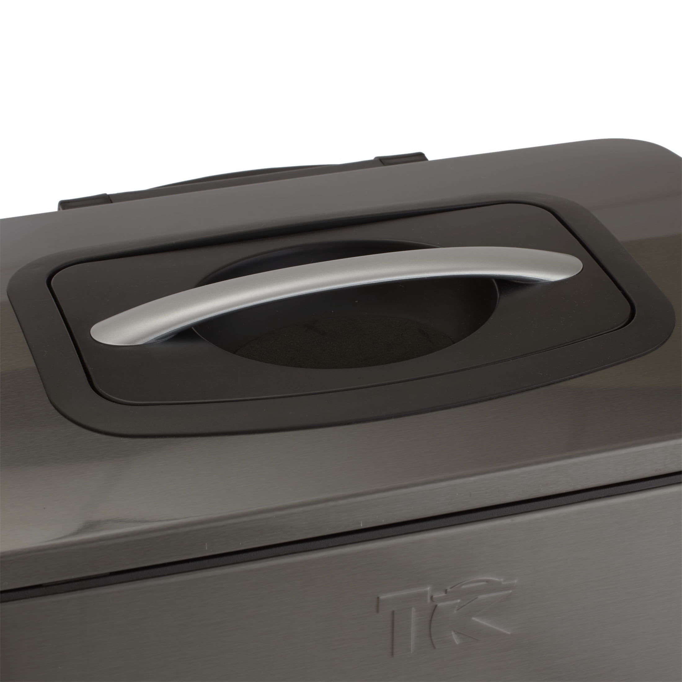Household Essentials Trash Compactor Trash Can, 50 Liter / 13 Gallon, Manual Compactor with Foot Pedal, Black Stainless Steel, Excellent for Large Kitchens