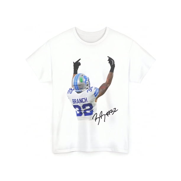 Camiseta de Brian Branch, camiseta de fútbol de Detroit, unisex, blanca, informal, unisex, suave, transpirable, cómoda, de manga corta, estilo retro, de alta calidad.