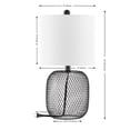 thumbnail image 3 of SAFAVIEH Novis 18 in. Modern Black Iron Table Lamp with Off-white 100% Cotton Shade, 3 of 6