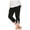 Black, variant on Girls Leggings Solid Color 3/4 Length Leggings Trousers Summer Lightweight Elastic High Waist Athletic Dance Leggings(White,12-13 Years)