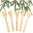thumbnail image 4 of Juego de utensilios de cocina de bambú, 6 cucharas y espátulas de madera para cocina, 4 of 4