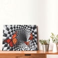 thumbnail image 4 of Balery Butterflies Optical Illusion Pattern Canvas Decorative Picture – 30x40in Premium Wall Art, Modern Canvas Print for Home Decor（Horizontal）, 4 of 6