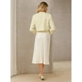 thumbnail image 5 of DARING DIVA Women's Tweed Short Jacket Crewneck Cropped Blazer L Beige, 5 of 7