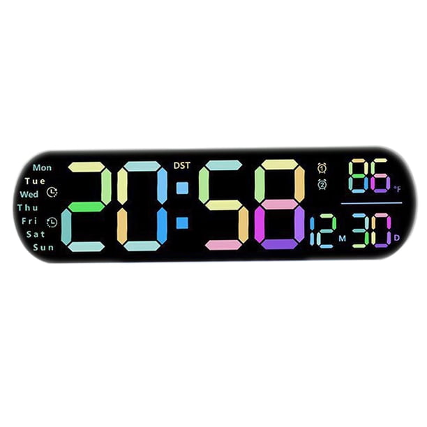 Reloj Despertador Digital con Luz Nocturna Colorida, Mando a Distancia Dst con Pantalla de Temperatura para Oficina, Mesita de Noche, Dormitorio, Vistoso