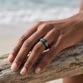 thumbnail image 2 of Moss Agate Ring Men 925 Sterling Silver Custom Engraving Text Men's Wedding Rings Promise Ring Moss Agate Jewelry Gifts for Engagement/Wedding/Anniversary US 7, 2 of 7