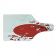 thumbnail image 1 of Japanese Cutting Board, Japanese Culture Inspired Art Cherry Blossom Sakura Tree Eastern, Decorative Tempered Glass Cutting and Serving Board, Wine Bottle Shape, Vermilion Black White, by Ambesonne, 1 of 1