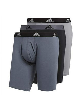 adidas Men's Stretch Cotton Boxer Brief Underwear (3-Pack), Black/Light  Onix Grey, Small at  Men's Clothing store