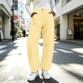 thumbnail image 5 of Hfnxid Barrel Pants for Women Baggy Striped Wide Leg Pant High Waisted Leisure Trousers Casual Activewear Pants Yellow S, 5 of 9