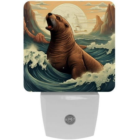 

Sea lion LED Square Night Lights with Motion Sensor - Modern and Energy Efficient Illumination for Any Room - for Hallways Bathrooms and Bedrooms