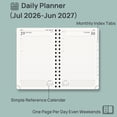 thumbnail image 4 of POPRUN 2026-2027 Daily Planner, 5.75" x 8.5", (Jul.26-Jun.27) Academic Calendar Book with One Page Per Day Planner, Spiral Hard Cover，Light Pink, 4 of 9