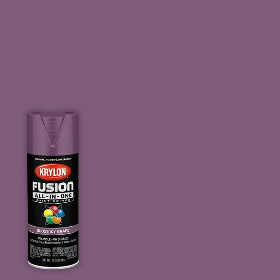 Krylon K02709007 Krylon Fusion All-In-One Icy Grape Gloss 12 oz Spray Paint, Multi-Surface, (1 Piece, 1 Pack)