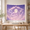 thumbnail image 5 of Full Moon and Crescent Moons with Spiral Clouds in Pastel Galaxy, Dreamy Celestial for Space Lovers, Colorful Planet Wall Art, Christmas Gift Tapestry Wall Hanging for Bedroom and Dorm, 5 of 7