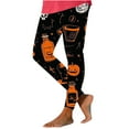 thumbnail image 7 of Uaswgudfs Halloween Leggings For Women Pumpkin Ghost Costume Adult Fall Outfit High Waist Workout Strenchy Tummy Control Yoga Pants Black-A M, 7 of 7