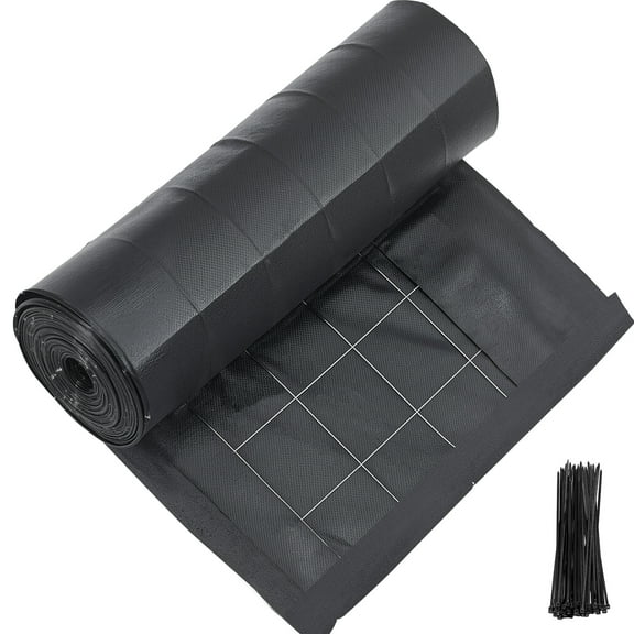 KFFKFF Silt Fence Fabric Roll, 2 x 100 ft with Backed Wire, Erosion Control Barrier for Sediment Containment, Durable Polypropylene Material for Temporary Use at Construction Sites