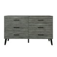 thumbnail image 2 of Castle Place Rustic 6 Drawer Wooden Dresser, Dark Grey, 2 of 7