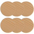 thumbnail image 3 of Teacup Coasters Stylish Drinks Coasters Beech Wood Heat Insulation Circular Design For Kitchen 8.8x8.8x1cm 6Pcs, 3 of 4