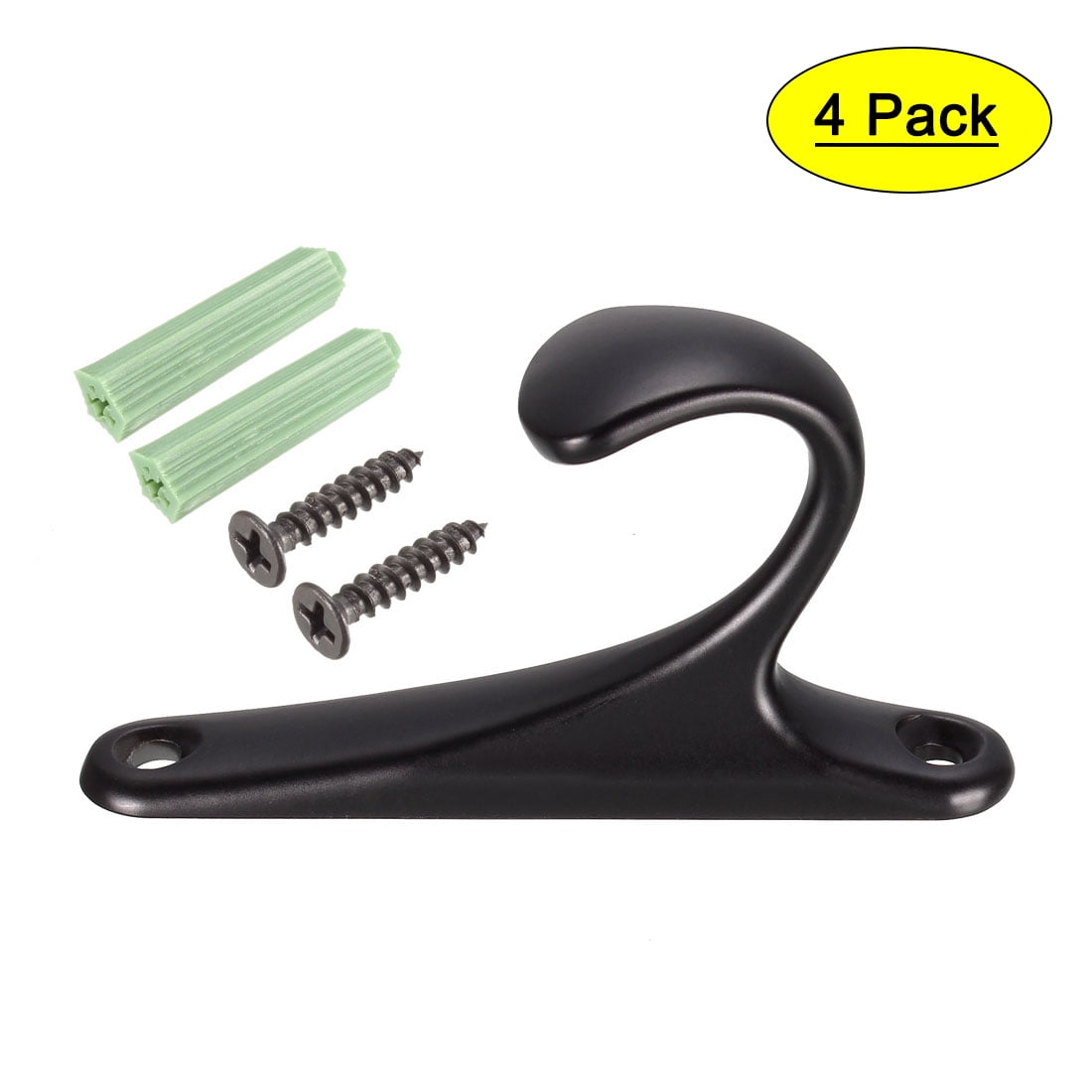 Decorative Curtain Drapery Holdback Wall Mounted Hook for Window Black