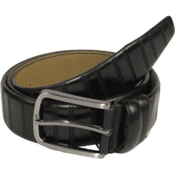 Men Black Genuine Leather Belt PIERO ROSSI Turkey Soft Full Grain #Black line
