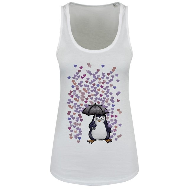 Psycho Penguin - Camiseta Sin Mangas No Love Holgado para Mujer (Blanco)