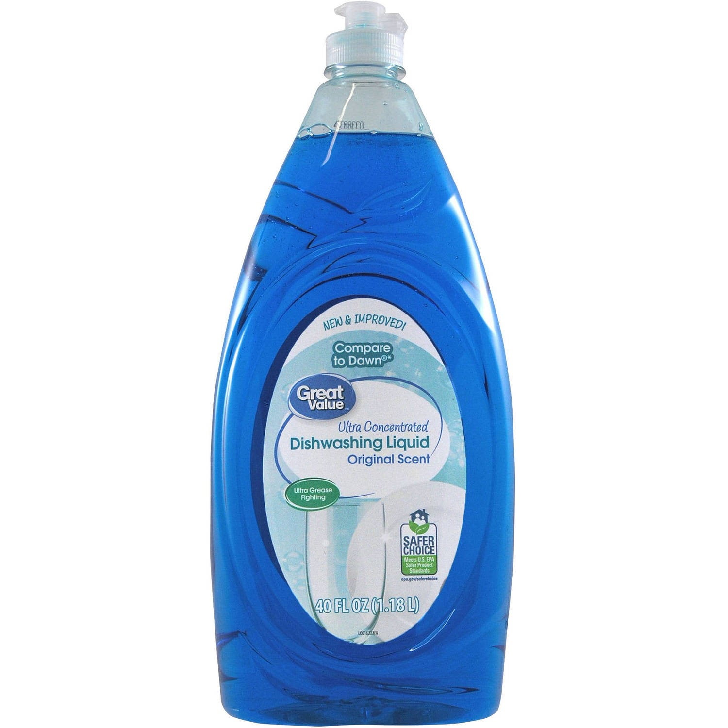 Great Value Ultra Concentrated Dishwashing Liquid, Original Scent, 40