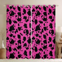 Castle Fairy Animal Cattle Print Curtains Pack of 2 (42x84 Each) for Female Men,Abstract Cow Bull Print Curtains Blackout,Rustic Farmhouse Bedroom Curtains,Breathable Home Decor