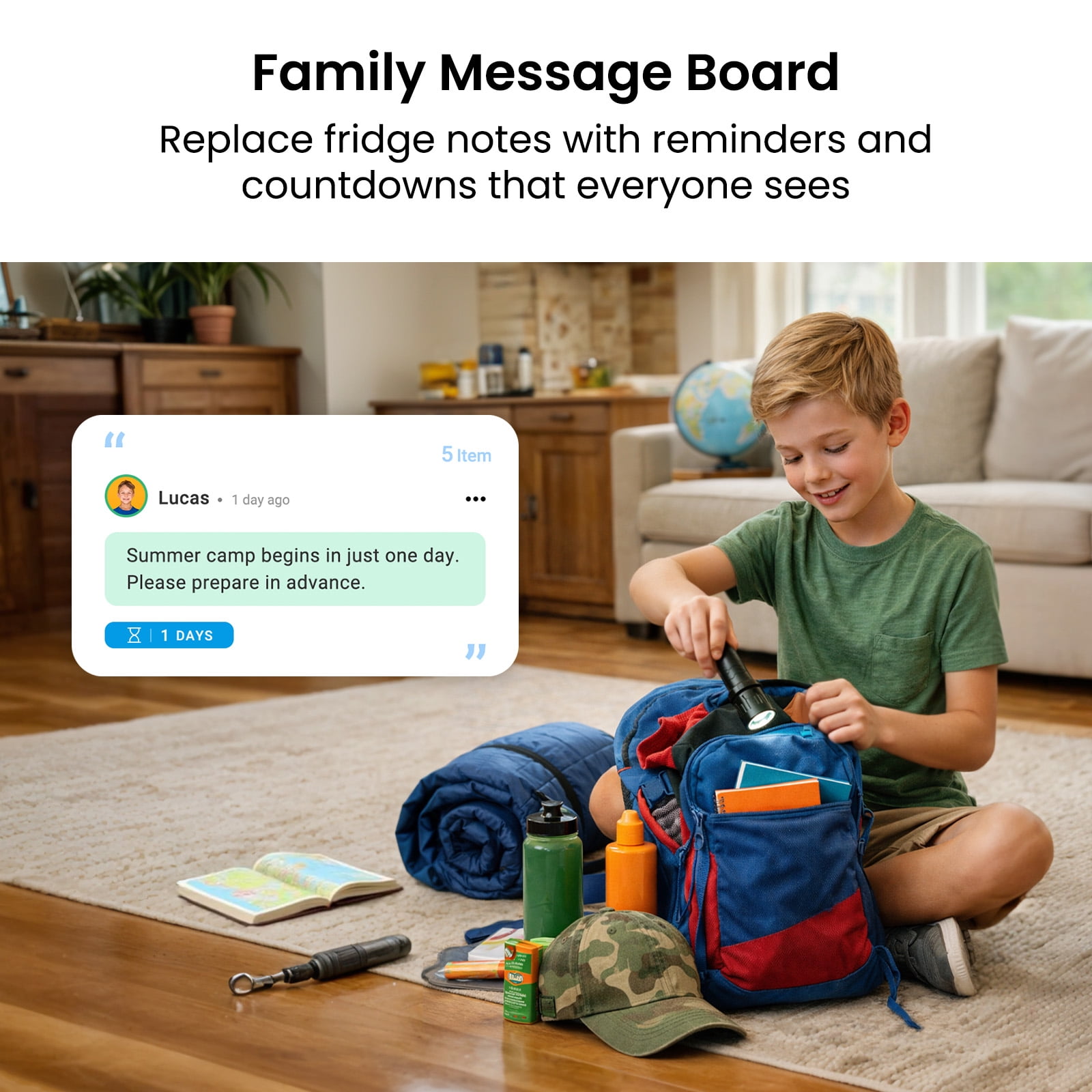 ApoloSign 27 inch Digital Calendar, Dual-Mode Smart Wall Planner & Interactive Display Electronic Touchscreen Chore Chart for Family Schedules, Sync Calendars, No Subscription (Teak)