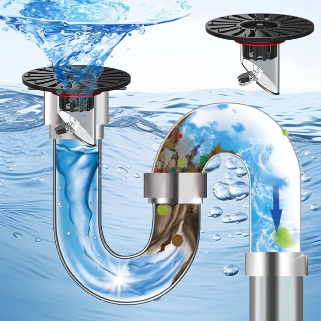 Feltree Désodorisant pour Égout de Salle de Bain Universel en Acier Inoxydable Anti-Insectes