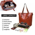 thumbnail image 3 of sweetovo Women Vintage Shoulder Bag Leather Tote Purses and Handbags Satchel Bags Top Handle Work Bags 4pcs Set, 3 of 7