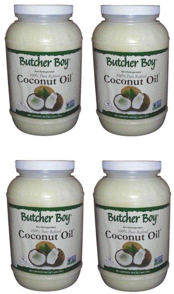 Butcher Boy 76f 100 Pure Refined Coconut Oil (128 Fluid Ounces) (4x1