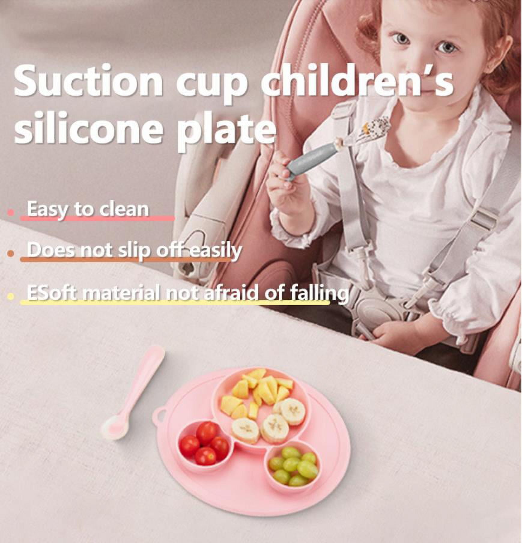 Baby Suction Plates, Silicone Food-grade Silicone Divided Placemat For  Babies Infants Toddlers Kids Dishes, Stick To High Chair Trays And Table,  Micro