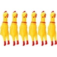 thumbnail image 1 of 6 Pack Rubber Screaming Chicken Toy Yellow Rubber Squeaking Chicken Toy Novelty And Durable Rubber, 1 of 5