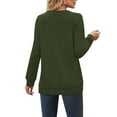 thumbnail image 4 of AOOCHASLIY Women Fall Tops Women's Printed Solid Round Neck Long Sleeved Tops, 4 of 4