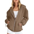 thumbnail image 2 of ZKCCNUK Sweatshirt for Women Zip up Hoodies Long Sleeve Fall Oversized Sweatshirts Fleece Jacket with Pockets,Sizes S-3XL, 2 of 7