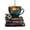 D, variant on BNNG Acrylic Book Mug Ornament – 2D Flat Stacked Floral Book and Tea Cup Acrylic Ornament - Book Lover Suncatcher Window Hanging,Book Lover Gift, Literary-Themed Home Decoration