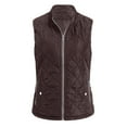 thumbnail image 4 of larppty Women's Vest, Stand Collar Lightweight Zip Up Front Quilted Padded Vest for Women (Coffee, XXL), 4 of 6