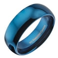 thumbnail image 2 of MJ Metals Jewelry Unisex 8mm Blue Plated Inside and Outside Tungsten Carbide Wedding Ring Size 9, 2 of 5
