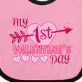 thumbnail image 4 of Inktastic My First Valentine's Day with Pink Heart and Arrow Boys or Girls Baby Bib, 4 of 4
