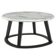thumbnail image 1 of Table de salon contemporaine en similimarbre et bois massif – grise, 1 of 7