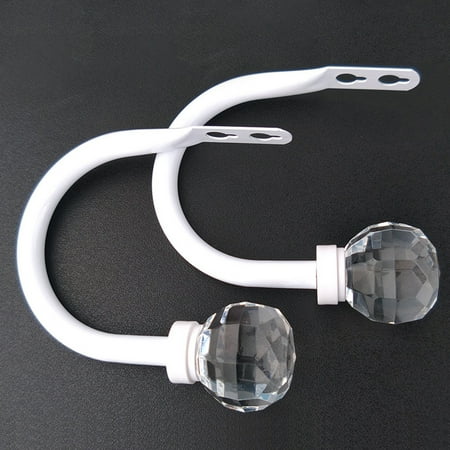

GETHOME 2pcs Polished Surface Home Decor Decorative Crystal Curtain Hooks Wall Mounted
