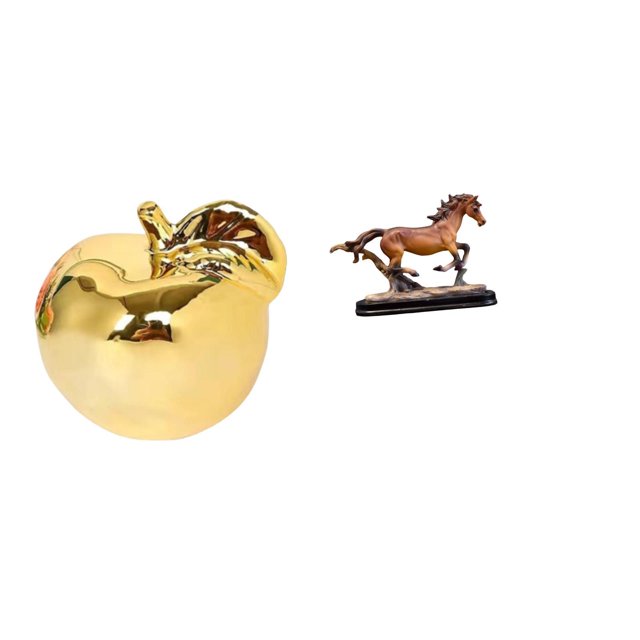 Estatua decorativa, escultura de fruta, figura de caballo, caballo en miniatura, adorno de resina de cerámica coleccionable, forma artística de animal
