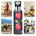 thumbnail image 5 of Cherries in Red and Yellow Leaves Sports Bottle with Straw Stainless Steel Water Jug Portable Thermal Cup Leak-proof 1000ML, 5 of 9
