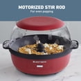 thumbnail image 4 of West Bend Stir Crazy Hot Oil Popper, máquina para hacer palomitas de maíz con tapa grande para servir y varilla de agitación, 6 cuartos de galón, rojo, 4 of 5