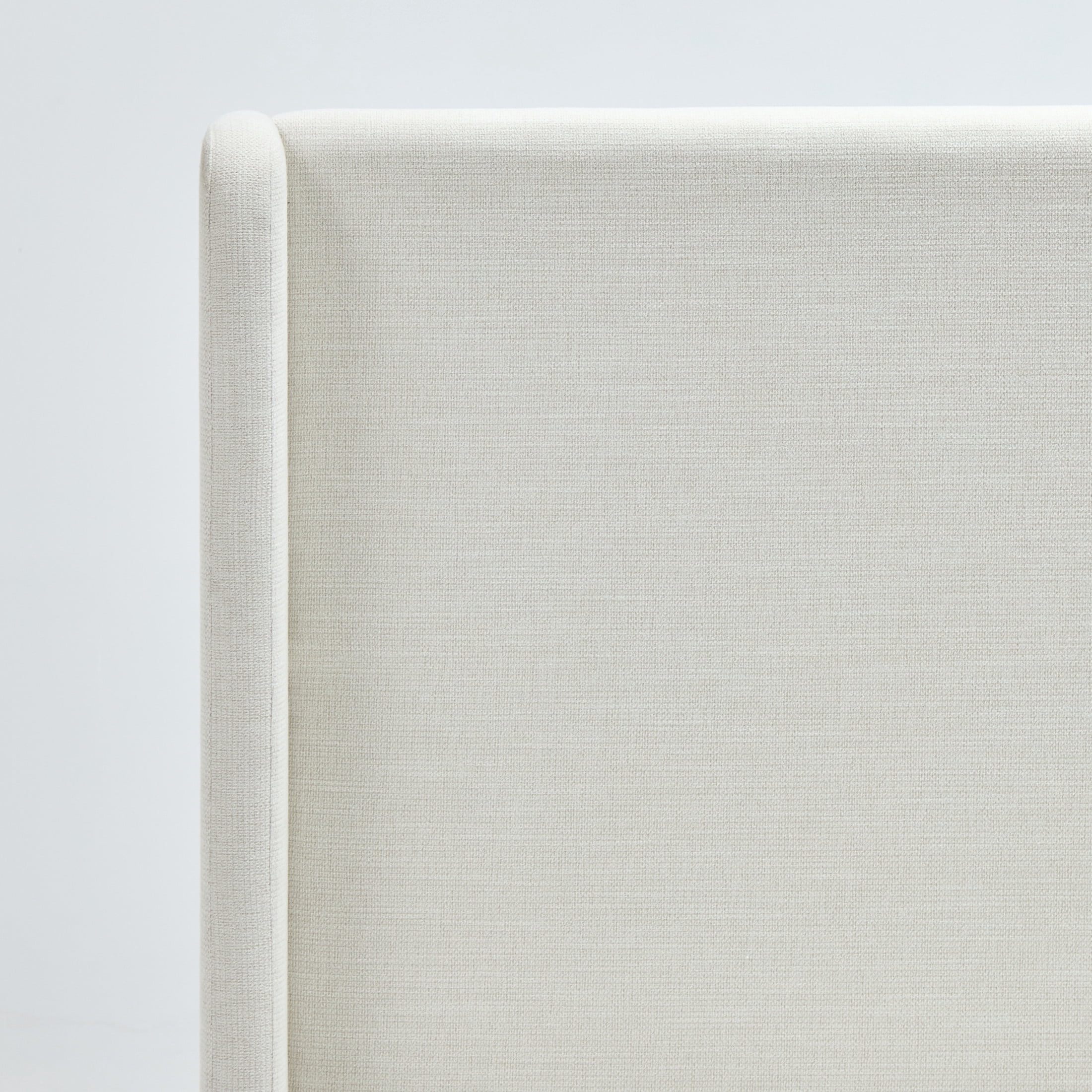 Noble House Carmen Full Wingback Platform Bed, High Headboard, Canvas Chenille Upholstered, Ivory